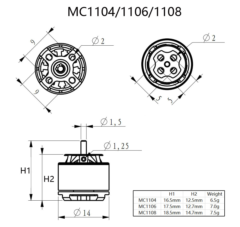 AEORC MC1104 3550KV Micro Moto - Brushless Motor Thrust Test Stand reseña y precio